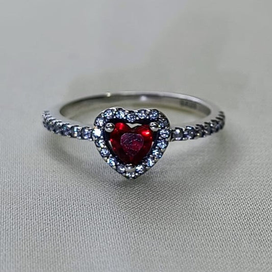 Anillo Corazon Rojo