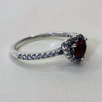 Anillo Corazon Rojo