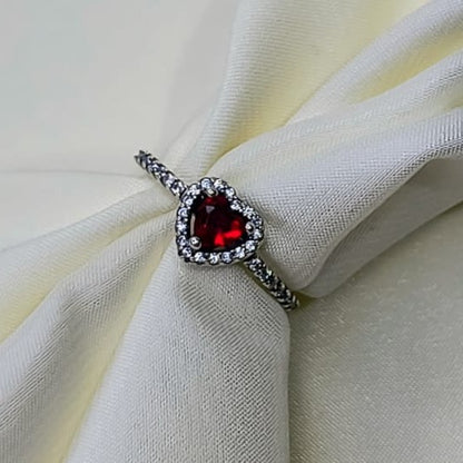 Anillo Corazon Rojo