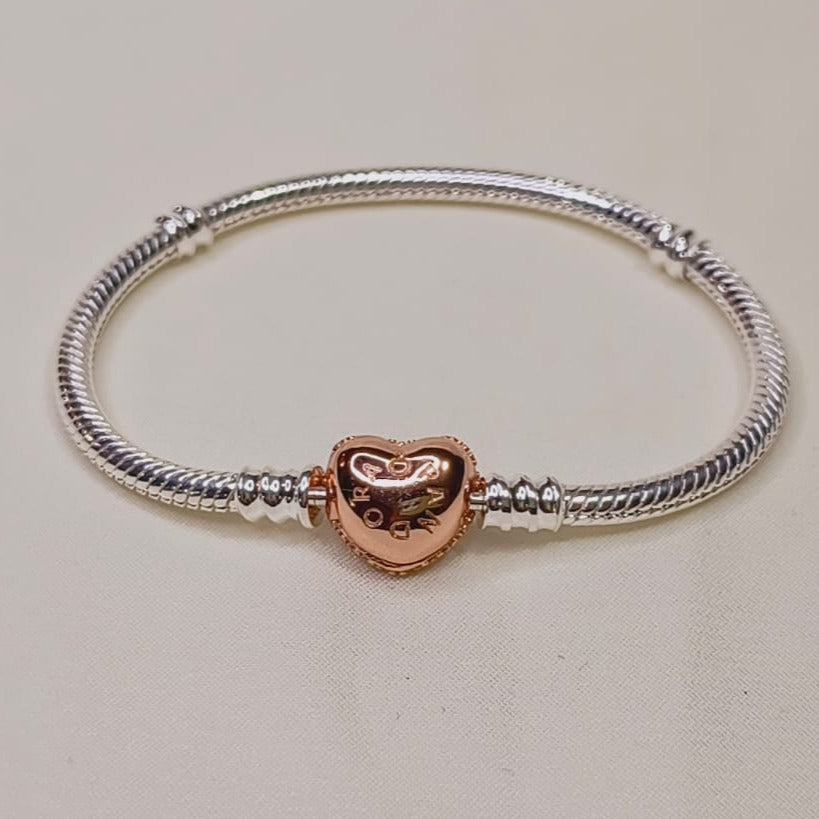 Brazalete Corazón Rose Gold Brillante