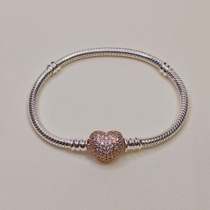 Brazalete Corazón Rose Gold Brillante