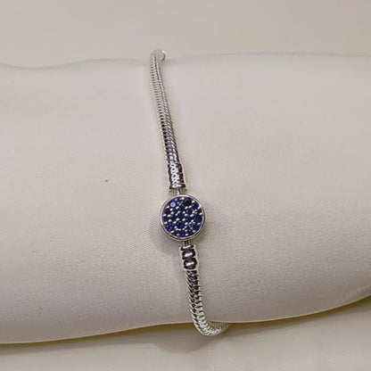 Brazalete Broche de Disco Azul Brillante